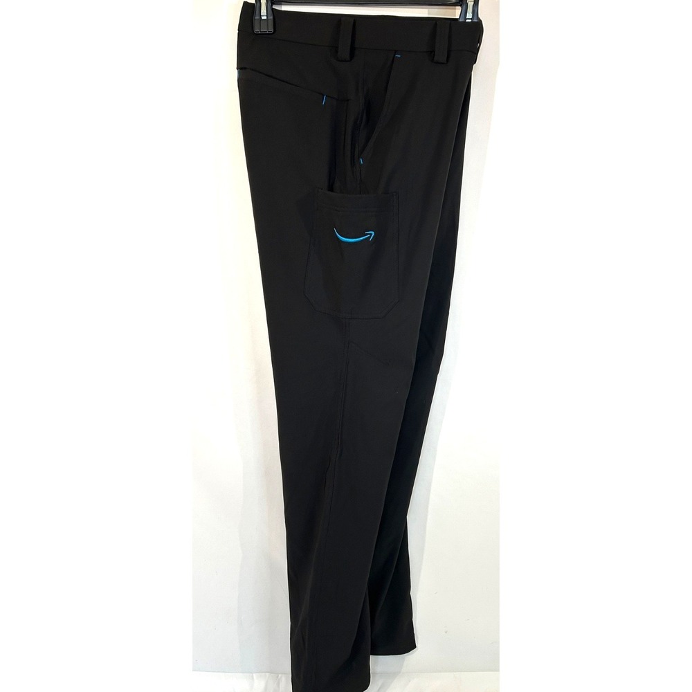 Amazon Flex Pants Mens Large (32-34) Black Luly Yang Cargo Stretch Logo Uniform